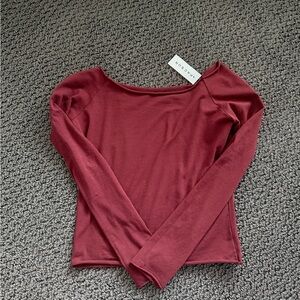 John Galt Off the Shoulder Long Sleeve - Red